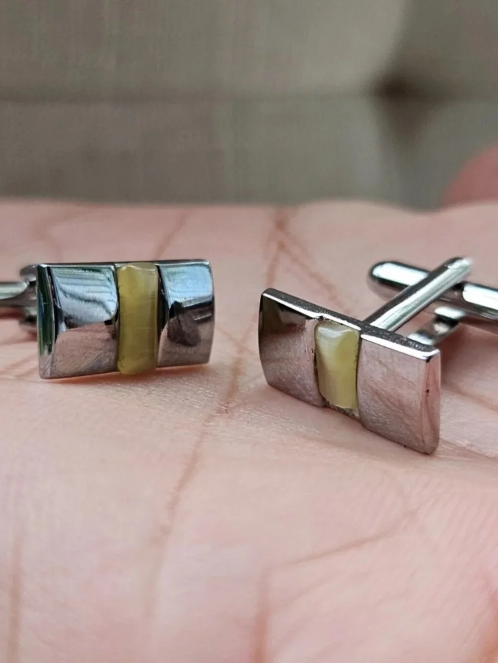 Joseph Abboud Men Cufflinks Silver Tone Dress Shirt Cuff Links New w/ Defect